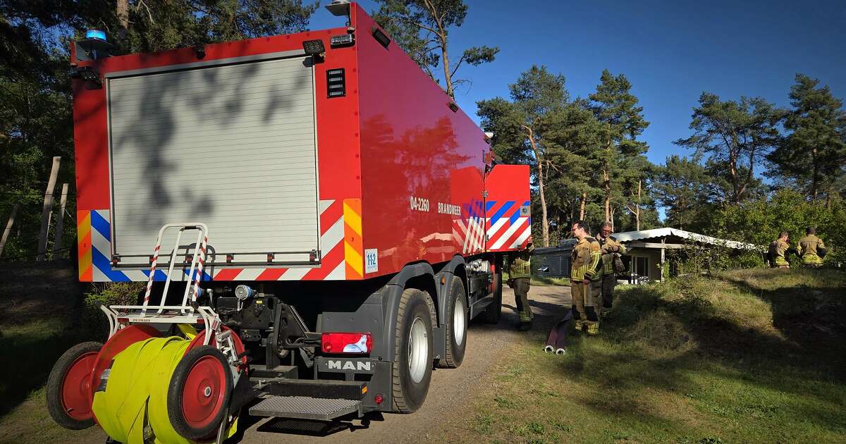 Brand bij chalet op camping Krieghuusbelten