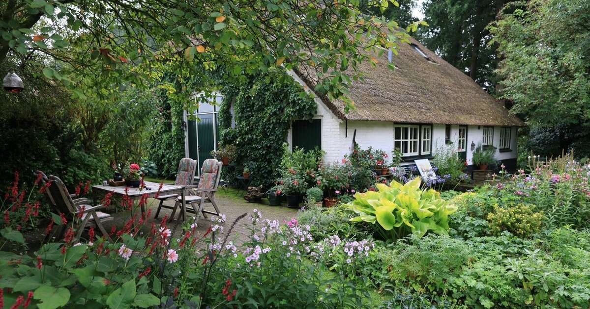 Open tuin net over gemeente grens van Dalfsen