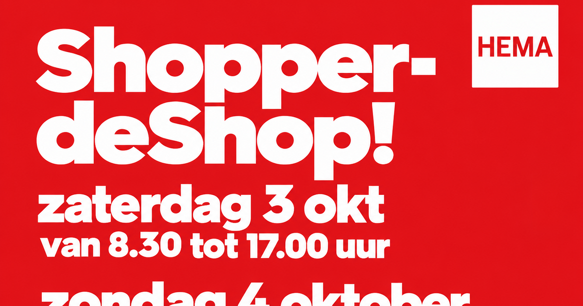 Jarige HEMA trakteert: gratis shopper én 30 procent korting
