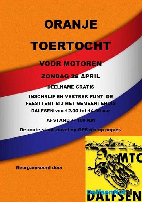Oranje toertocht voor motoren