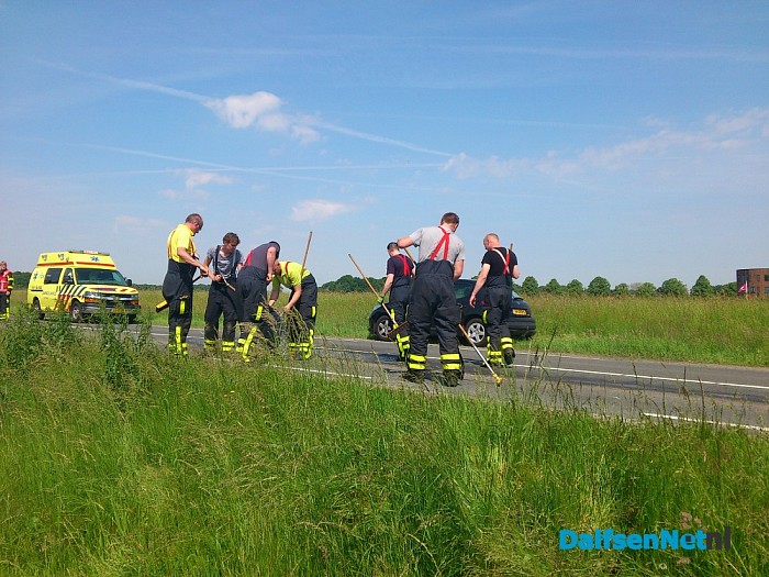 Voertuig komt op verkeerde weghelft op Poppenallee - Foto: Robert Bril