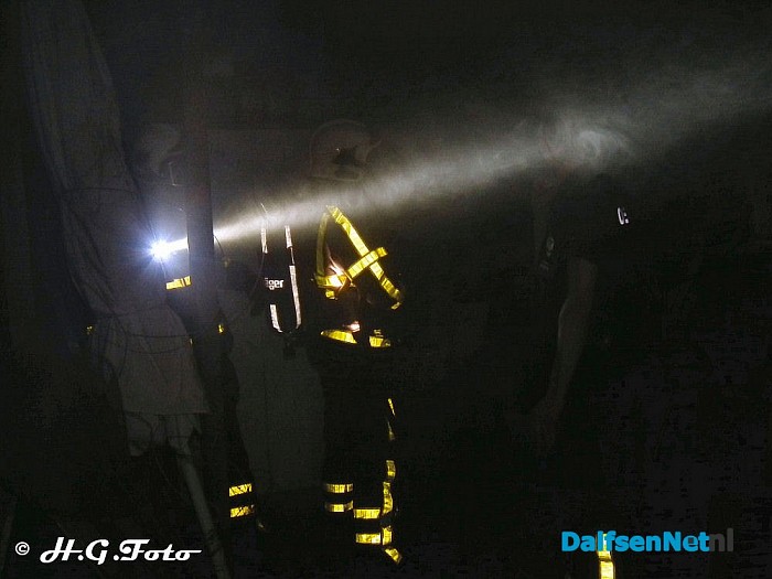 Brand (oefening) bij Jopie’s groene wereld. - Foto: H.G. Foto