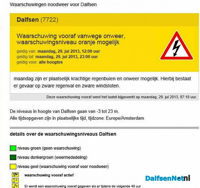 Opnieuw waarschuwing voor slecht weer