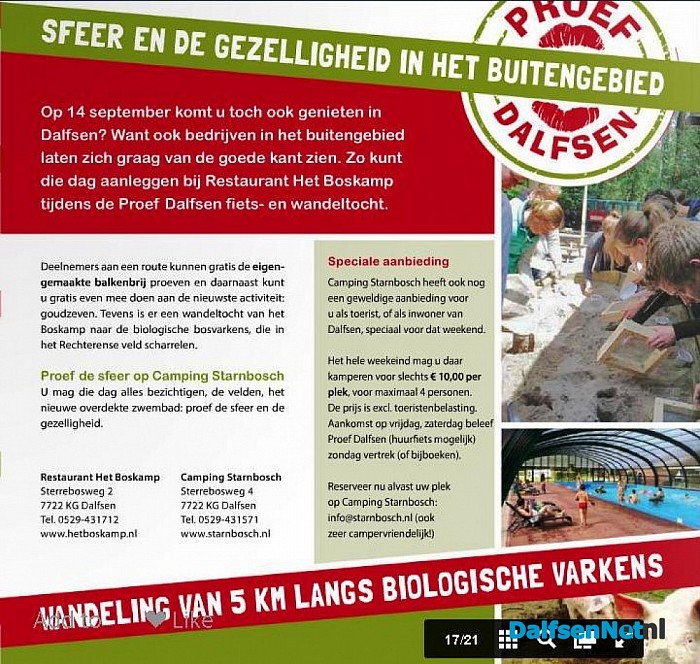 Zaterdag 14 september: Proef Dalfsen laat uw familie en kennissen over komen!