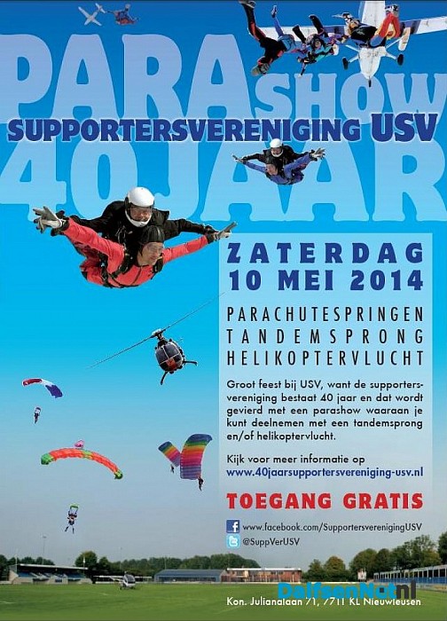 USV 40 jarig jubileum met parachutisten show