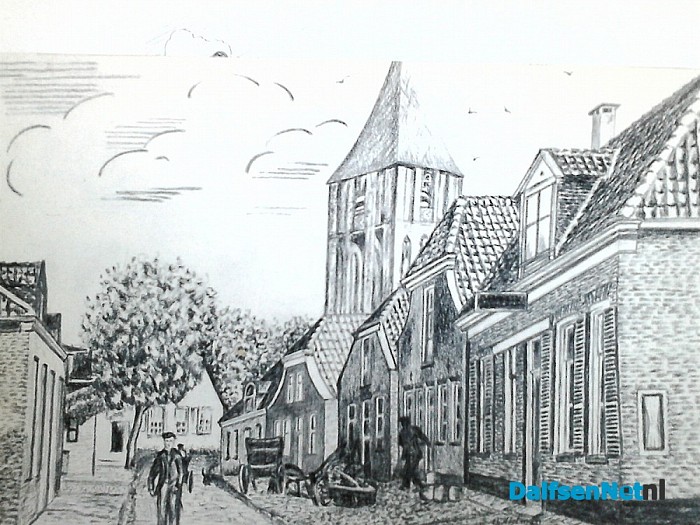 Prachtige tekening Prinsenstraat Dalfsen