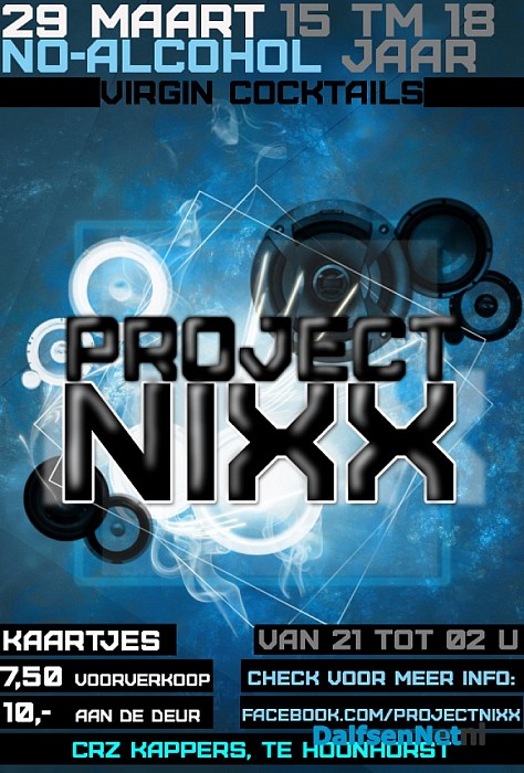 Project Nixx, 29 maart in Zaal Kappers