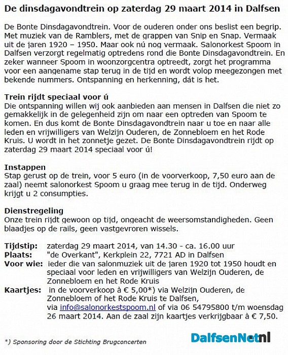 De Bonte Dinsdagavondtrein in Dalfsen