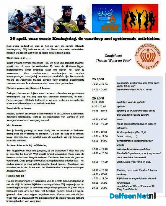 Programma Koningsdag laag Zuthem