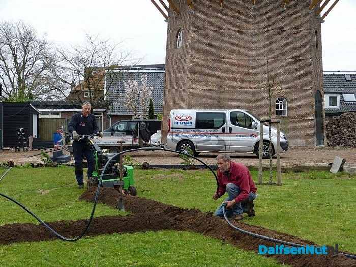 Aanleg automatische tuinberegening bij de Fakkert molen