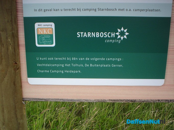 Borden geplaatst camperplaatsen