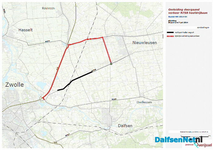 Onderhoud en verkeershinder N758