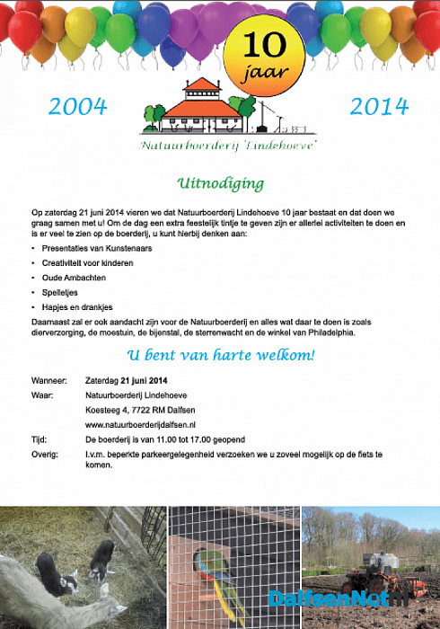 Jubileum Natuurboerderij Lindenhoeve