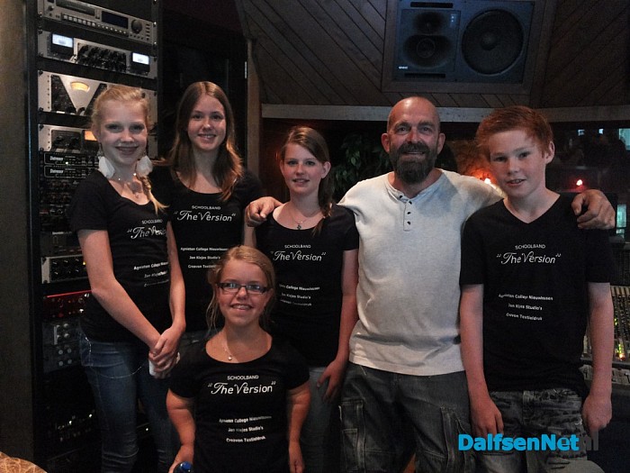 Schoolband van Agnietencollege maakt opnames bij Jan Kisjes