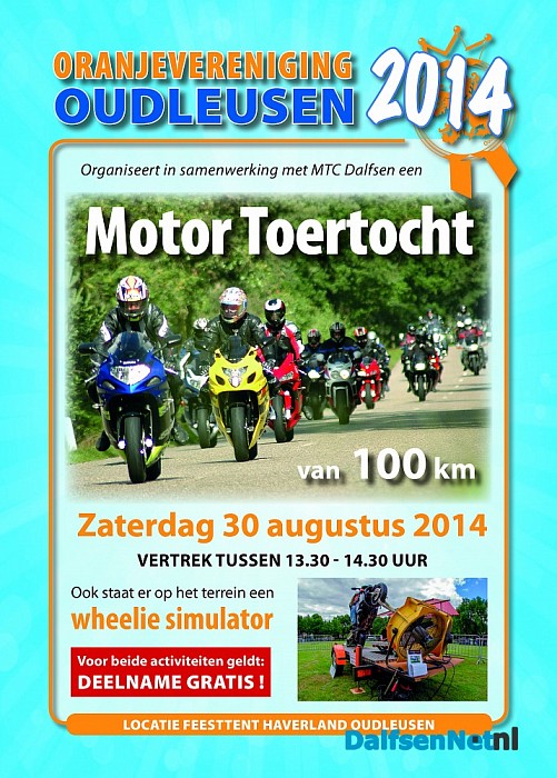 Motor Toertocht tijdens Oranjefeest