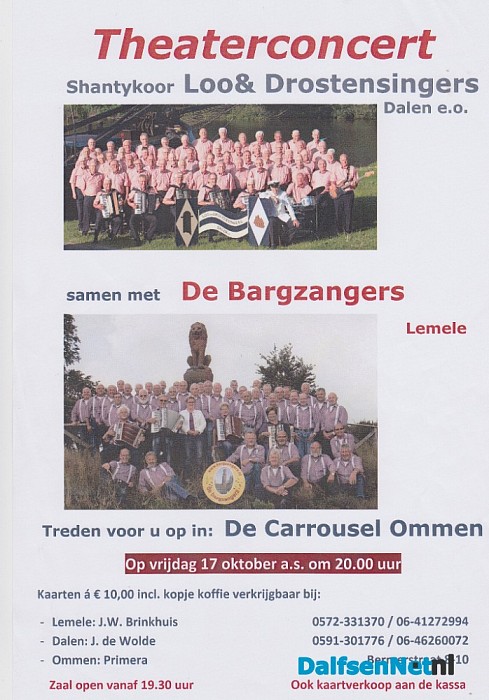 De Bargzangers en De Loo & Drostensingers het theater in