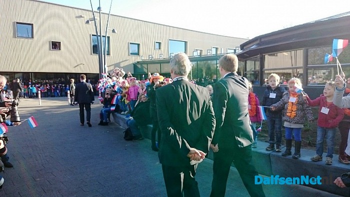 De koning is aangekomen