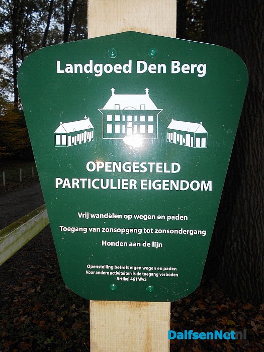 Nieuw bordje Landgoed Den Berg