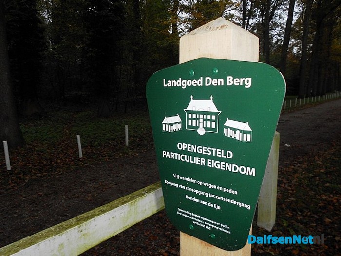 Nieuw bordje Landgoed Den Berg