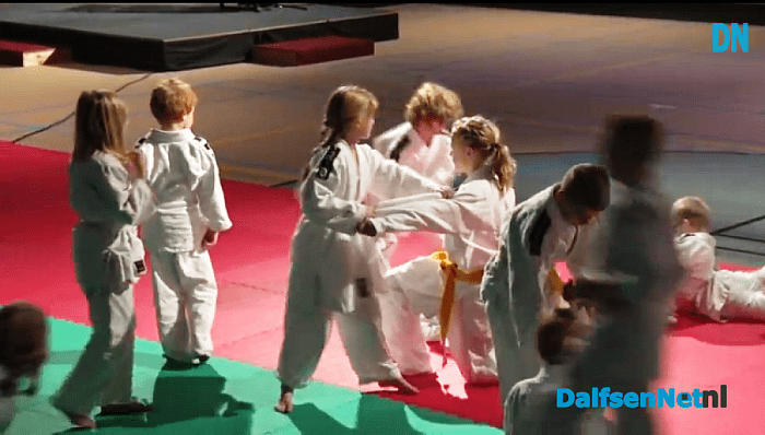 Ondertussen wordt er een judo demonstratie gegeven