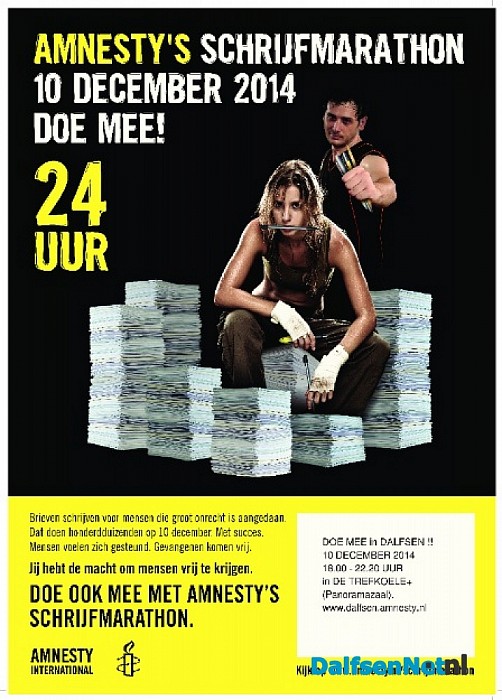 Schrijfmarathon Amnesty International 10-12-2014