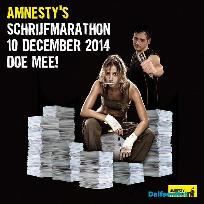 Amnesty houdt schrijfmarathon in Trefkoele+