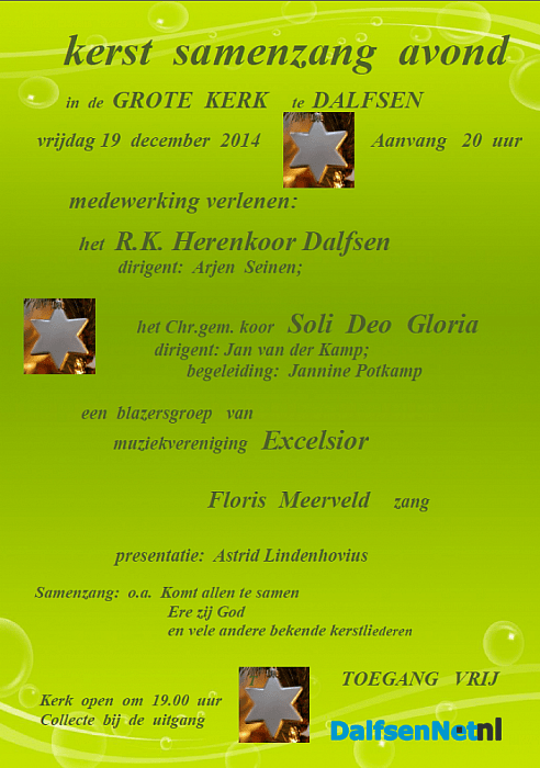 Kerst samenzangavond 2014 Grote Kerk
