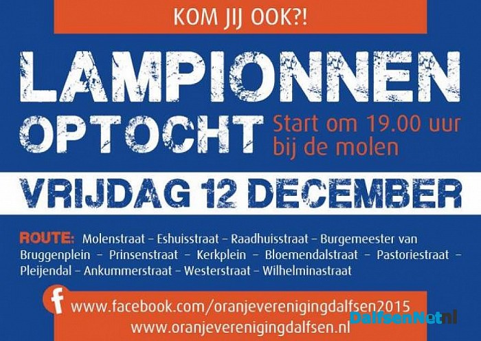 Vrijdag lampionnenoptocht en routebeschrijving