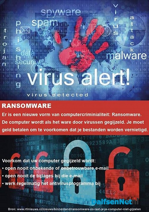 Waarschuwing: computervirus Ransomware