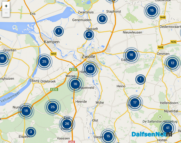 Misdaad kaart van de politie