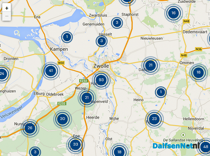Misdaad kaart van de politie