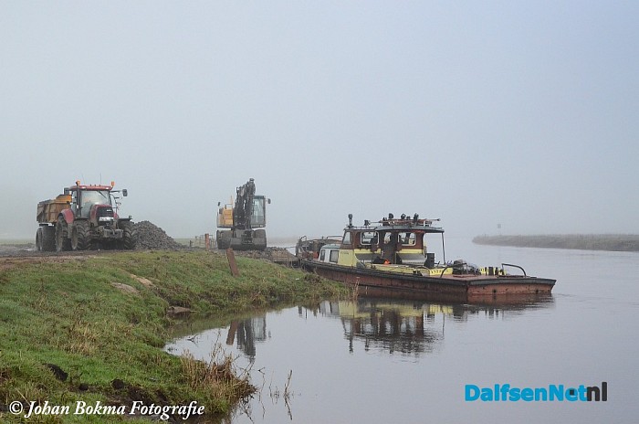 Ontstening Vecht nu ook vlakbij pontje - Foto: Johan Bokma