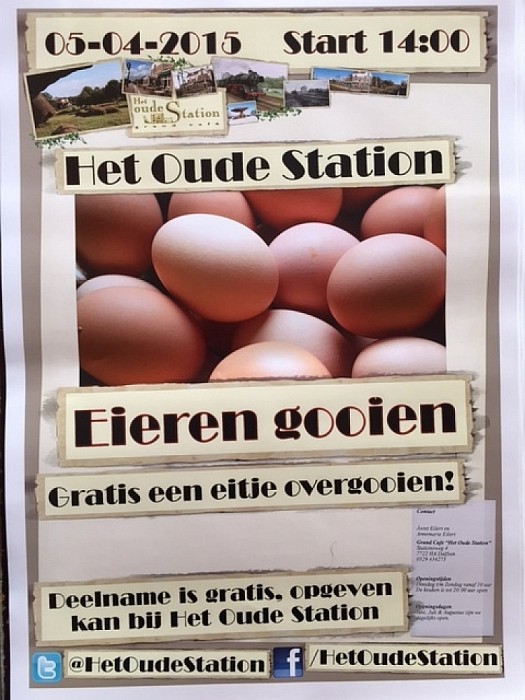 Eieren gooien bij het Oude Station