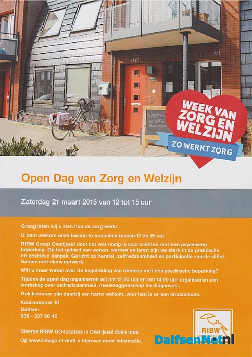 Zaterdag 21 maart Open Dag van Zorg en Welzijn bij RIBW GO