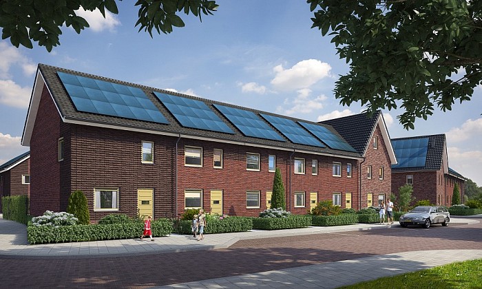 Hoogste punt van 12 energieneutrale woningen in Nieuwleusen