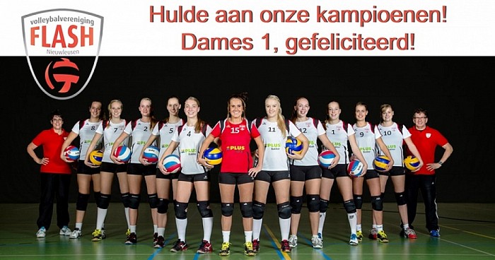 Dames 1 Flash Nieuwleusen kampioen! - Foto: Eigen geleverde foto