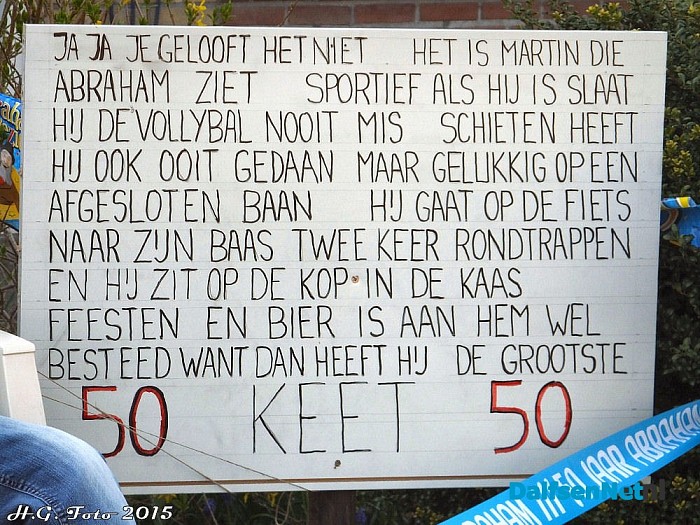Martin Kloosterman 50 Jaar. - Foto: H.G. Foto