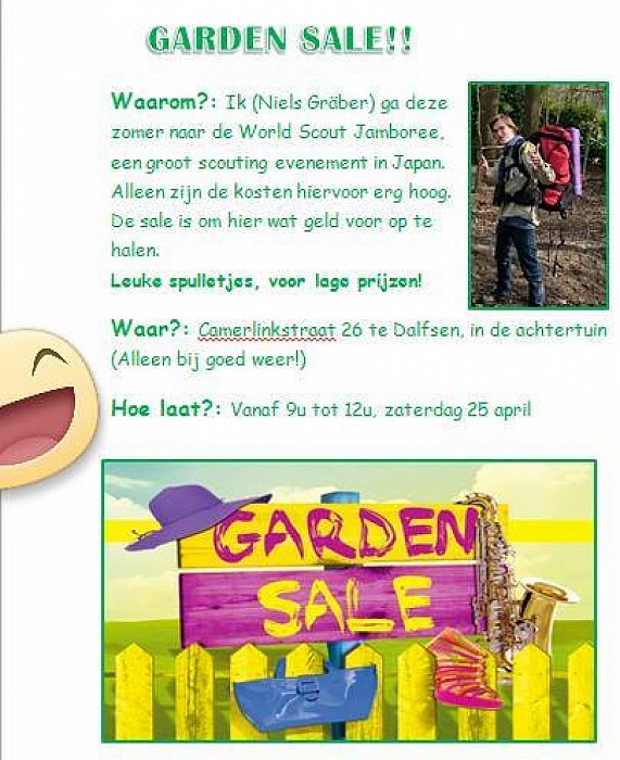 Garden sale voor Wereld Jamboree