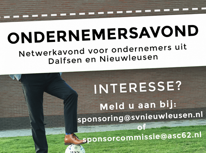 Avond voor sponsoren ASC’62 en S.V. Nieuwleusen - Foto: Eigen geleverde foto