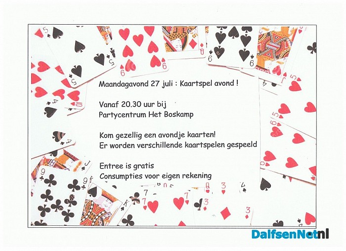 Kom gezellig kaarten met de campinggasten