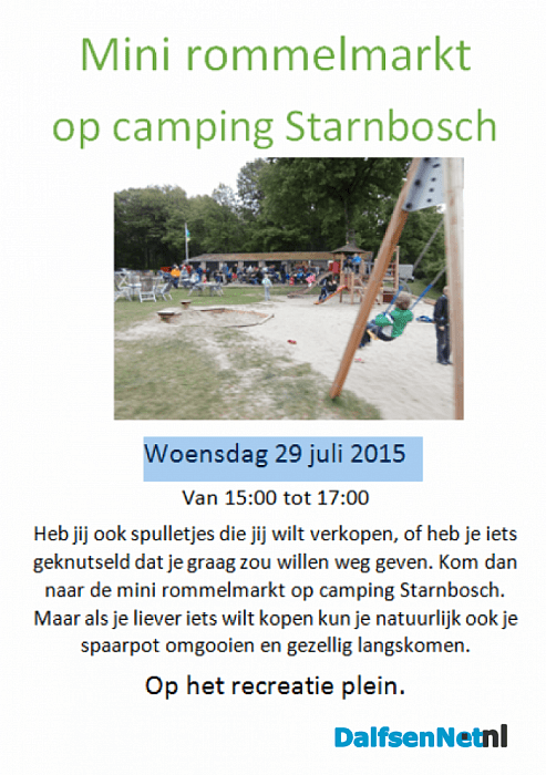 Mini rommelmarkt op camping Starnbosch