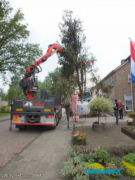Boom van negen meter op de oprit. - Foto: H.G. Foto