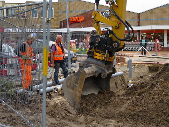 Werkzaamheden op het Kroonplein nu in volle vaart - Foto: Wim