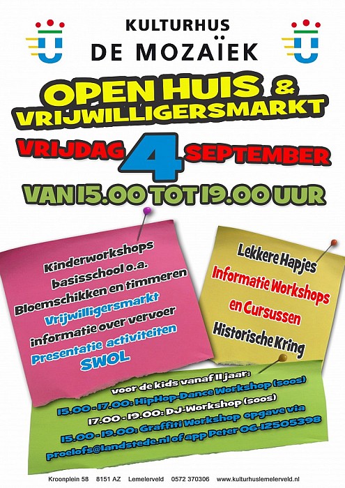 Open huis Kulturhus de Mozaïek - Foto: Eigen geleverde foto