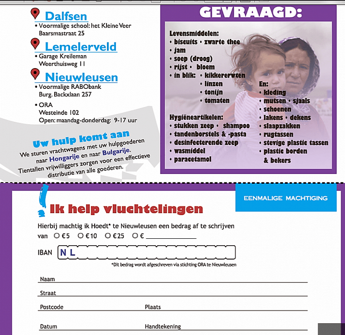 Helpen NU! - Foto: Eigen geleverde foto