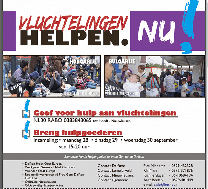 Helpen NU! - Foto: Eigen geleverde foto