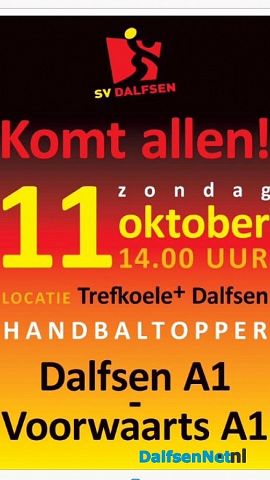 Sercodak Dalfsen A1 speelt thuis op zondag