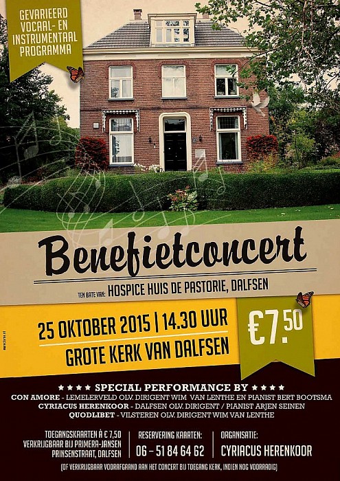 Gevarieerd aanbod benefietconcert t.b.v. Hospice Dalfsen
