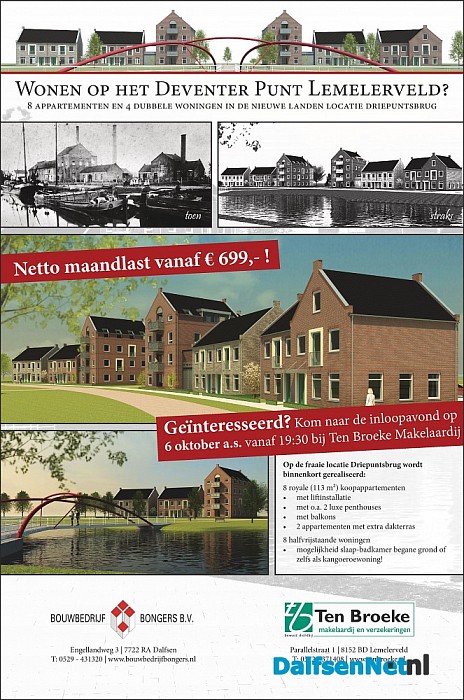Verkoop woningen en appartementen Driepuntsbrug Lemelerveld