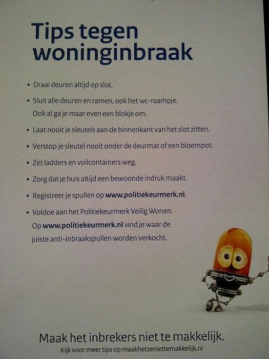 Tips van de Politie en de Gemeente Dalfsen